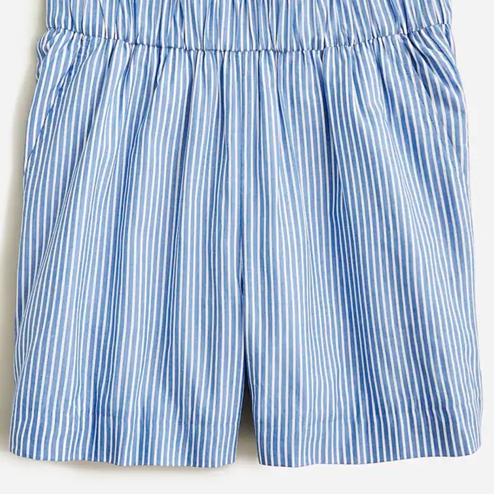 J Crew Pull On Blue Striped Women's Shorts